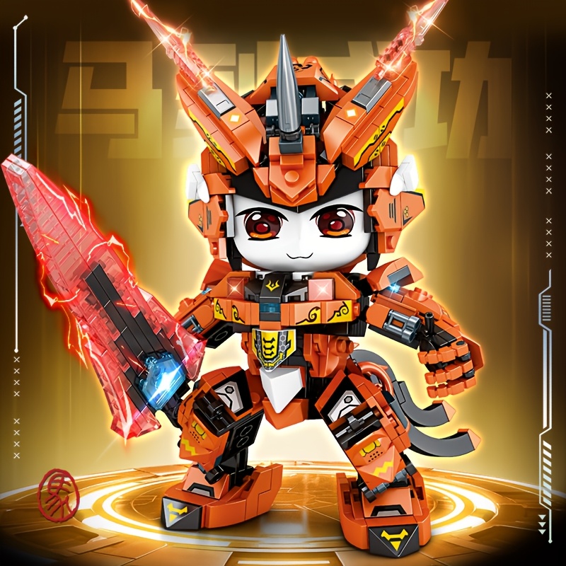 Cute Twelve Zodiac Animal Mecha Building Block Set