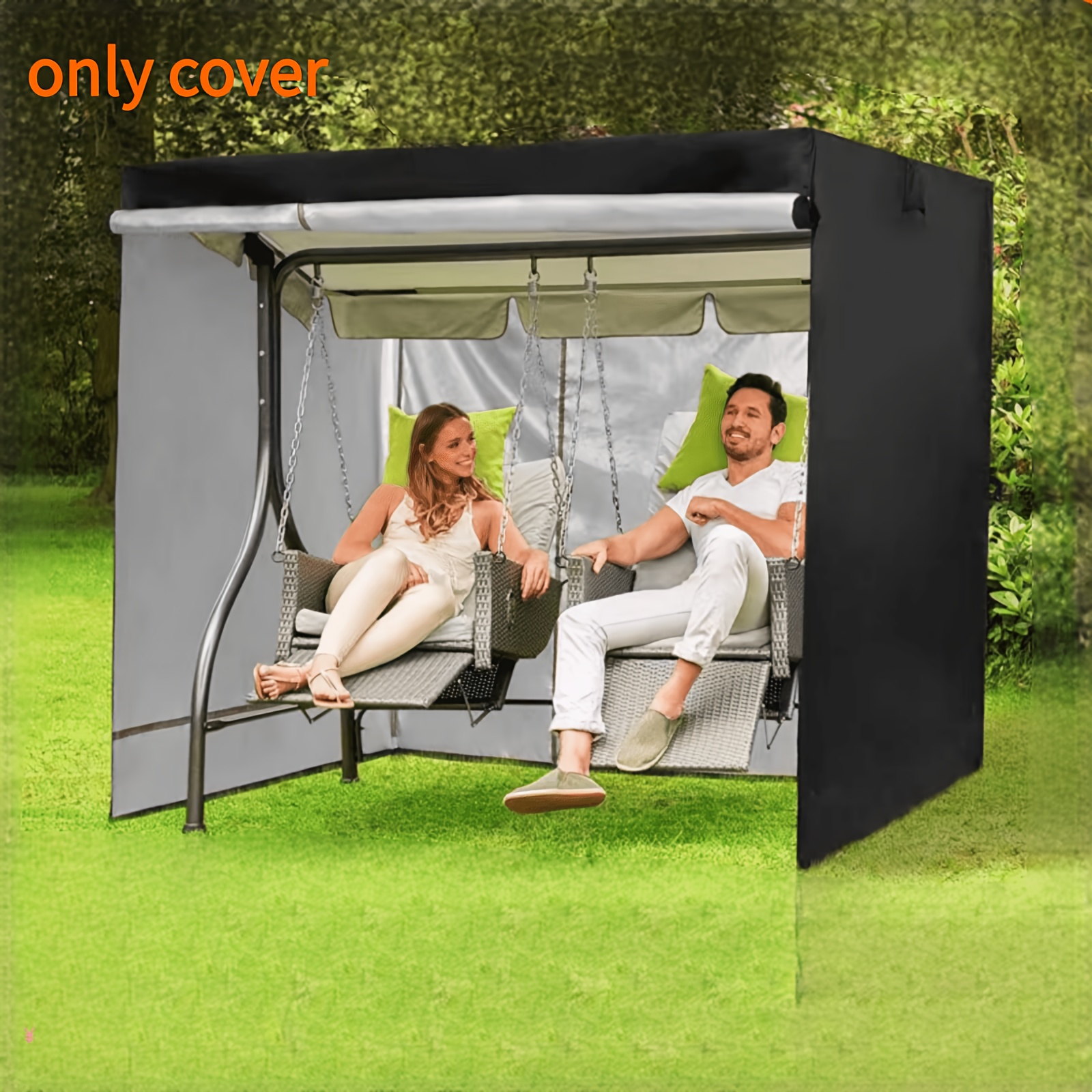 

1pc Waterproof Swing Cover 210d, Patio Garden Swing Canopy Replacement, Outdoor Furniture Protective Dust Cover, Durable Material, Weather-resistant