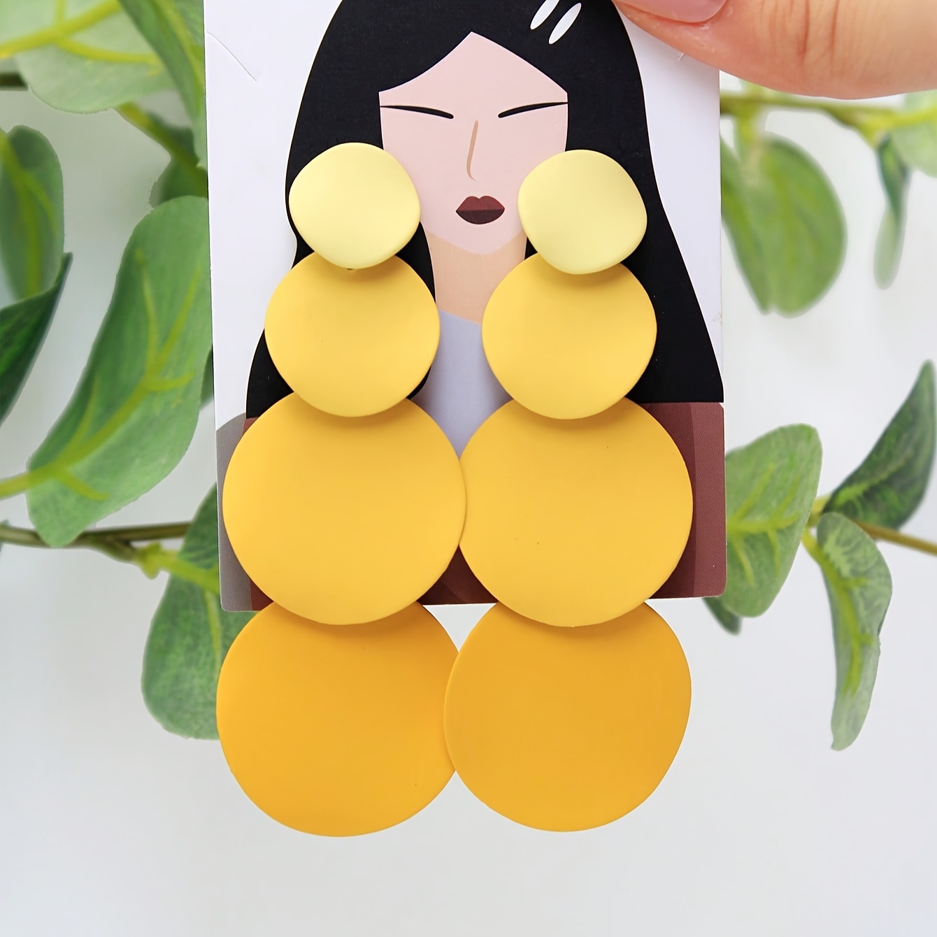 Boho Geometric Statement Earrings for Women and Girls - Lightweight Resin Disc Drop &amp; Dangle Earrings, Iron Ear Needle, No Plating, Fashionable Bohemian Style for Daily Wear and Music Festivals