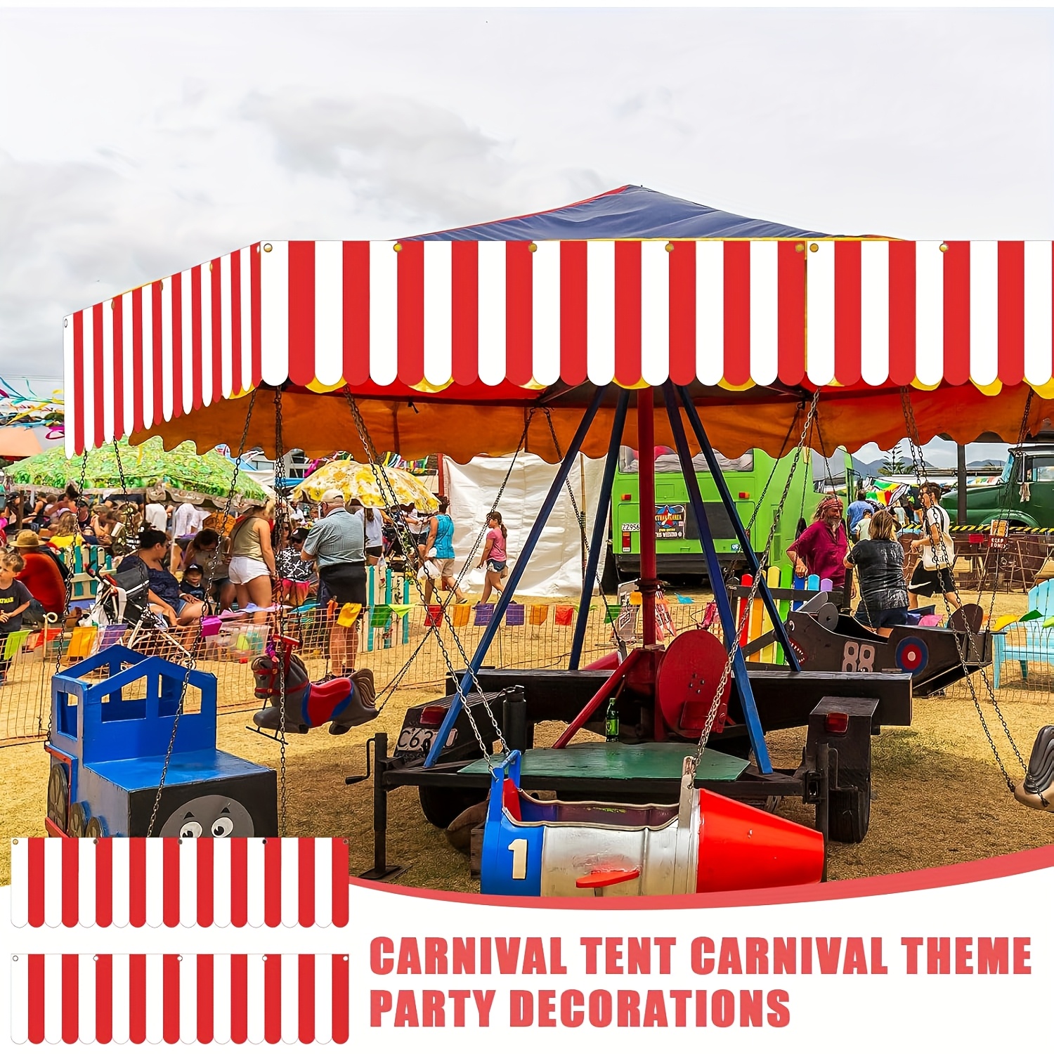 Outus Karnevals-Dekoset – 21 Teile Mit Papierfächern & Wabenbällen, Für Zirkus-Party