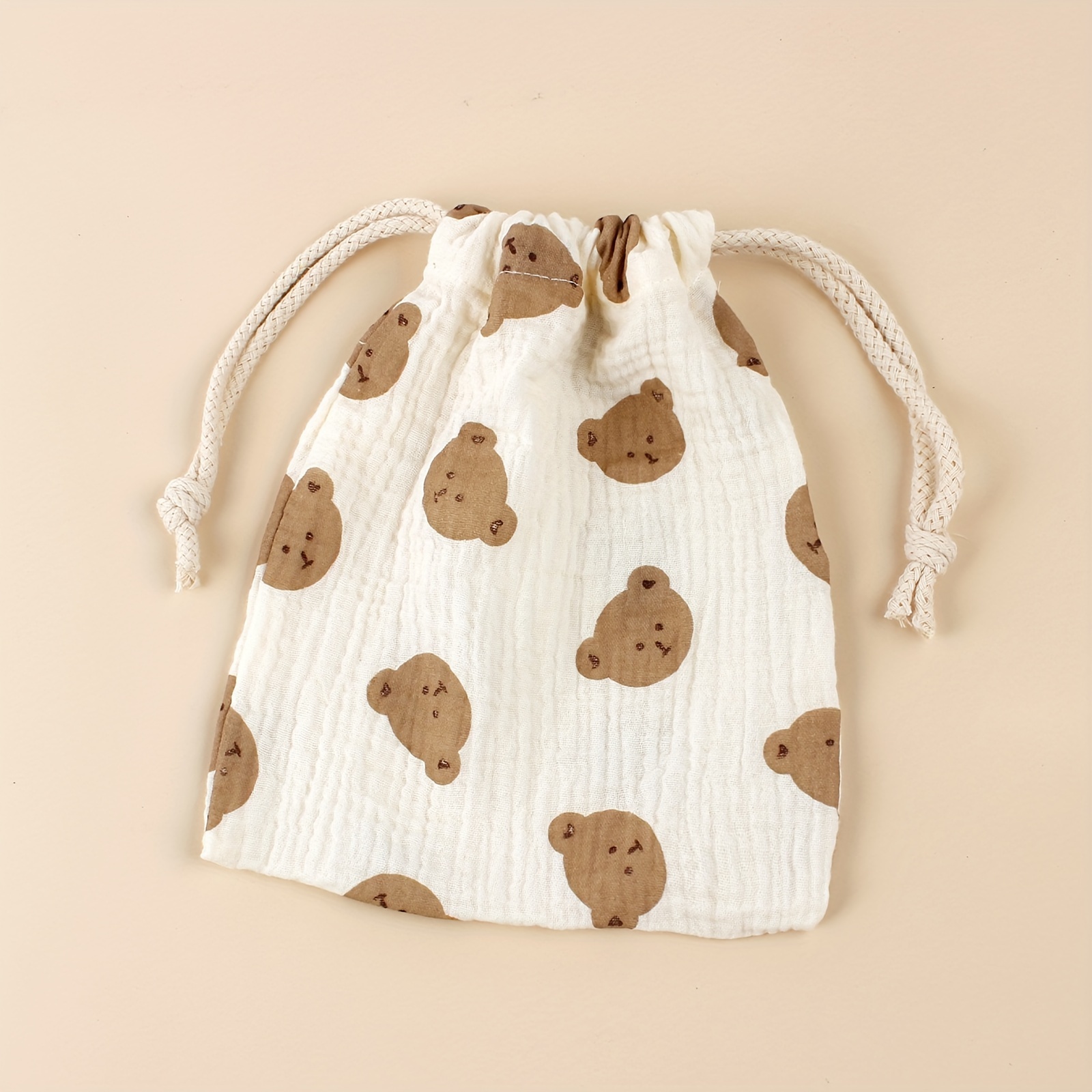 1pc Print Drawstring Storage Bag, Candy Packaging Gift Storage, Stroller Hanging Storage Bag, Home Dustproof Storage Bag, Diaper Bag, Multifunctional Portable Durable Mommy Bag