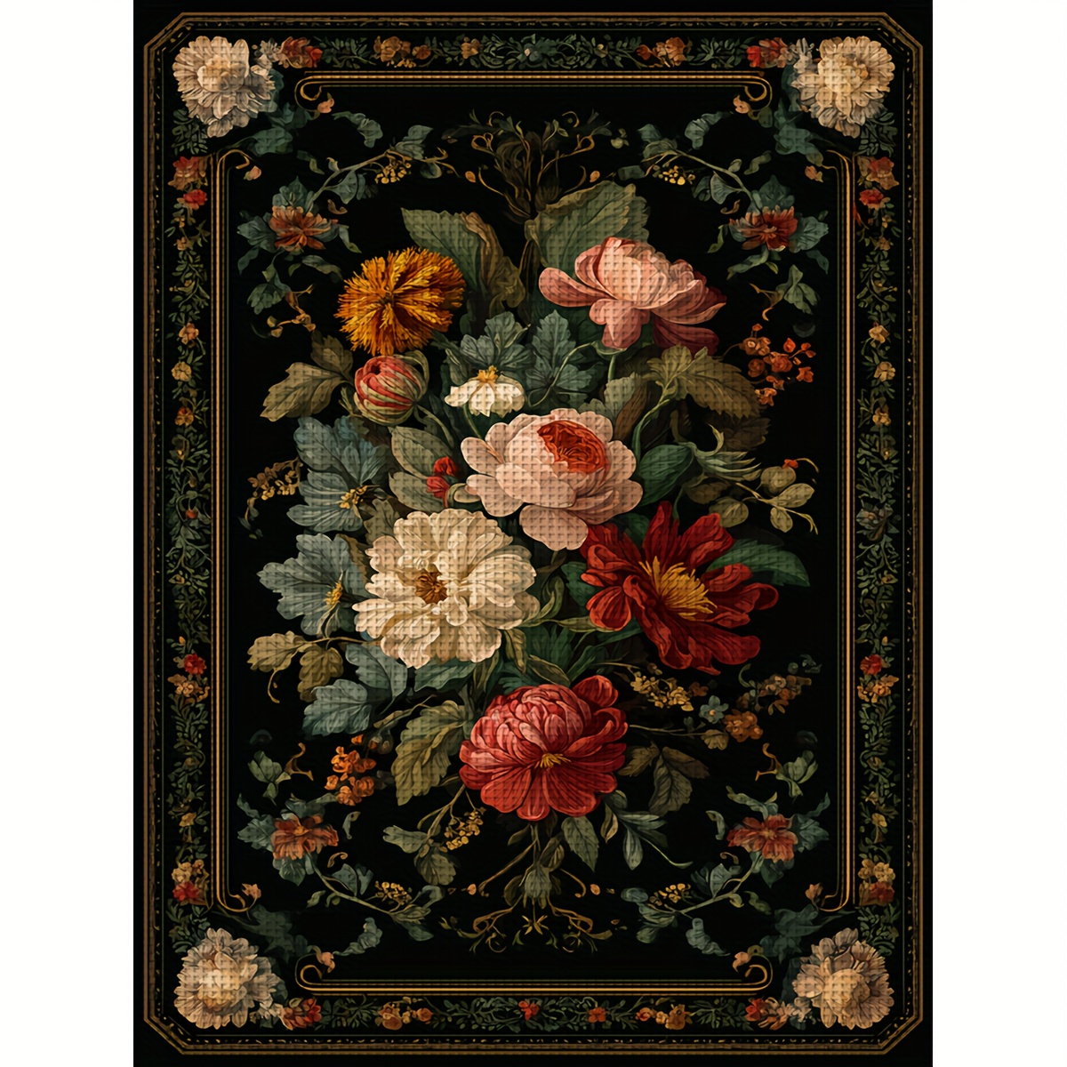 TEMU Jozysh 1pc, 30x40cm/11.8x15.7in, Large Size Cross Stitch Kit, Retro Theme, Living Room And Bedroom Home Wall Decoration Painting Handmade Diy