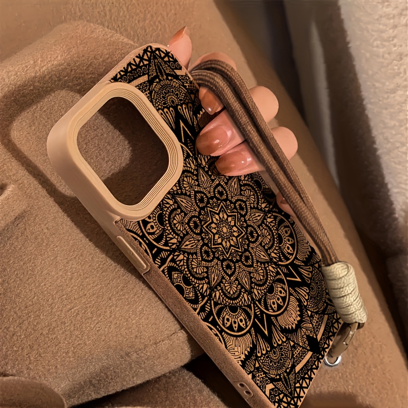 Phone Case: Lanyard Phone Case Suitable for iPhone 17 Pro Max/16/15/14/13/12/11 Textured, Creative&stylish for Men's and Women's Handy High-quality Anti-slip Anti-fingerprint Protective Cover, Festival Gifts for Couple Friends Familly Yourself