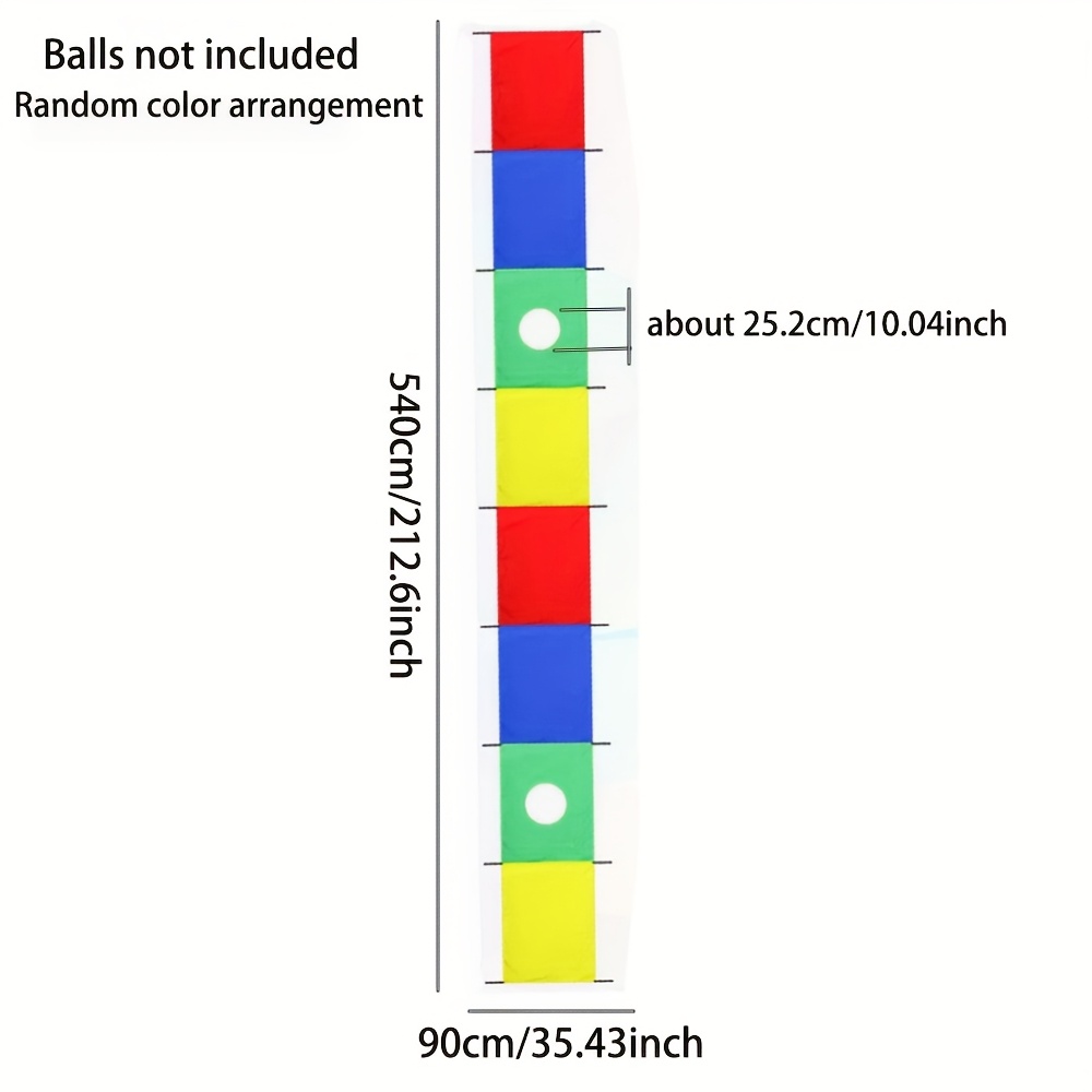 Rainbow Parachute (ball Not Included), Length 18ft (random Color Distribution), Building And Expansion Props, Family Gathering Games, Cultivating Teamwork