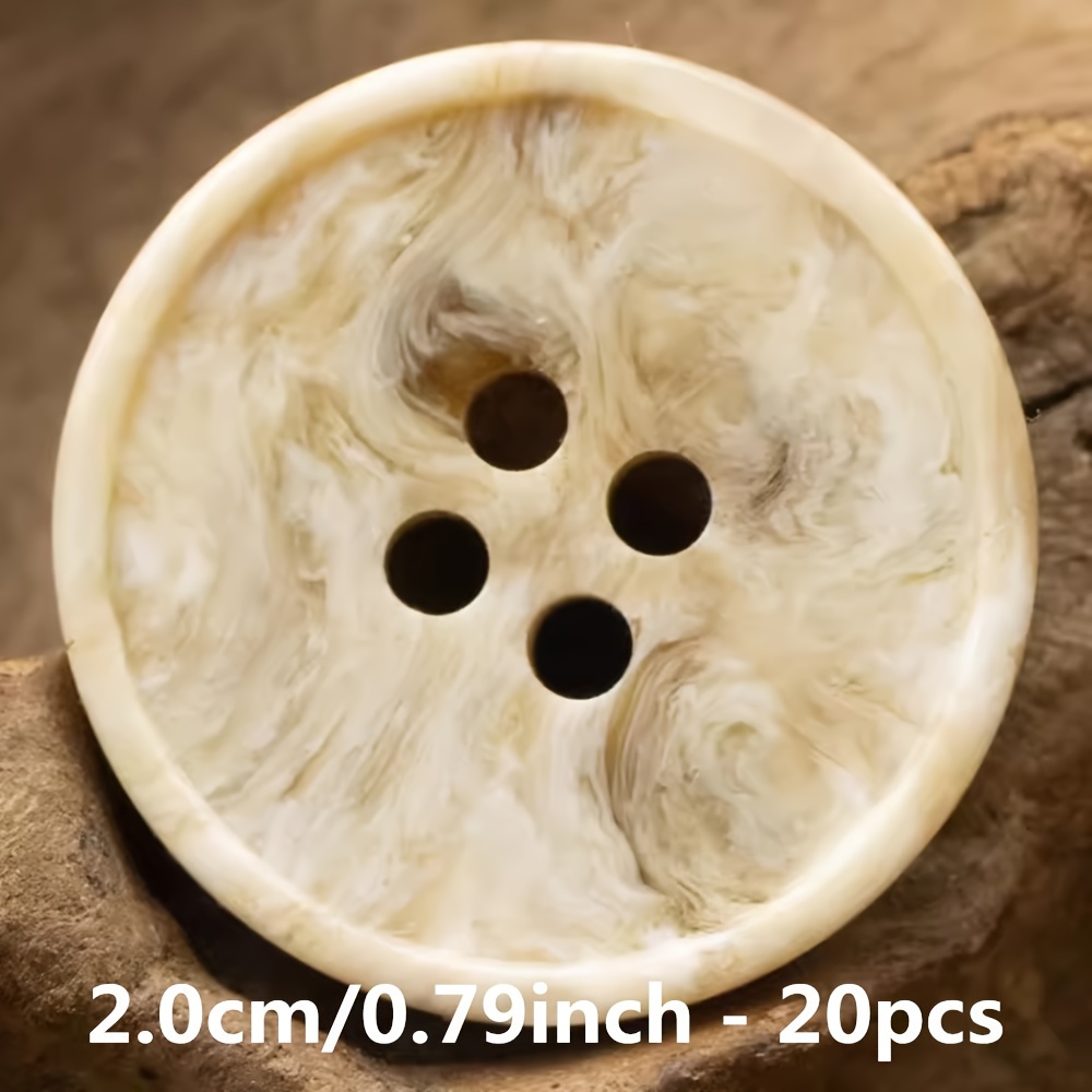 Image of 20pcs Resin Round Buttons Sewing Buttons Coat Buttons, Diy Decorative Buttons For Crafts, Buttons For Clothing Sewing & Knitting Supplies. (size: 1.5cm/0.59inch, 2.0cm/0.79inch, 2.5cm/0.98inch)