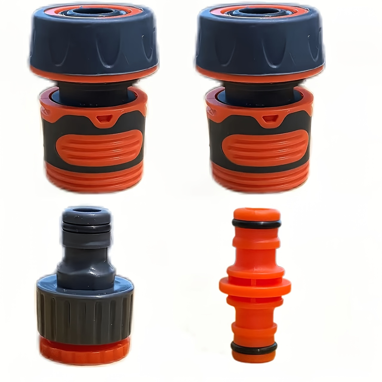 Image of 3/4 Inch Hose Connector, 4pcs Premium Set, Coupling And Garden Hose Fitting - High-quality Hose Coupling For Garden Irrigation, Car Washing, And Household Use, Durable Leak-free