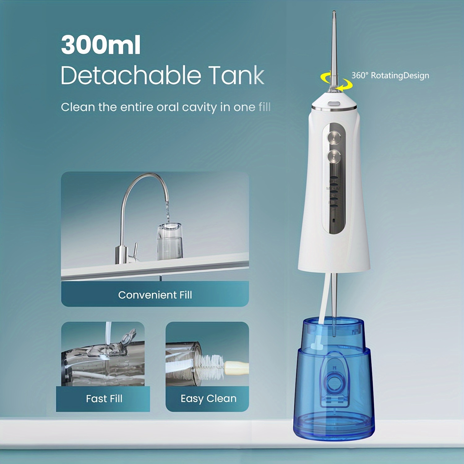 Portable Electric Oral Irrigator with 5 Adjustable Modes