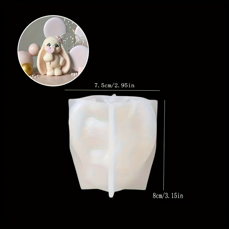 Image of Resin Silicone Molds 3d Rabbit Molds Plaster Concrete Molds Adorable Rabbit-shaped Epoxy Resin Molds Easter Bunny Scented Candle Molds Home Desktop Decor Rabbit-themed Handmade Molds