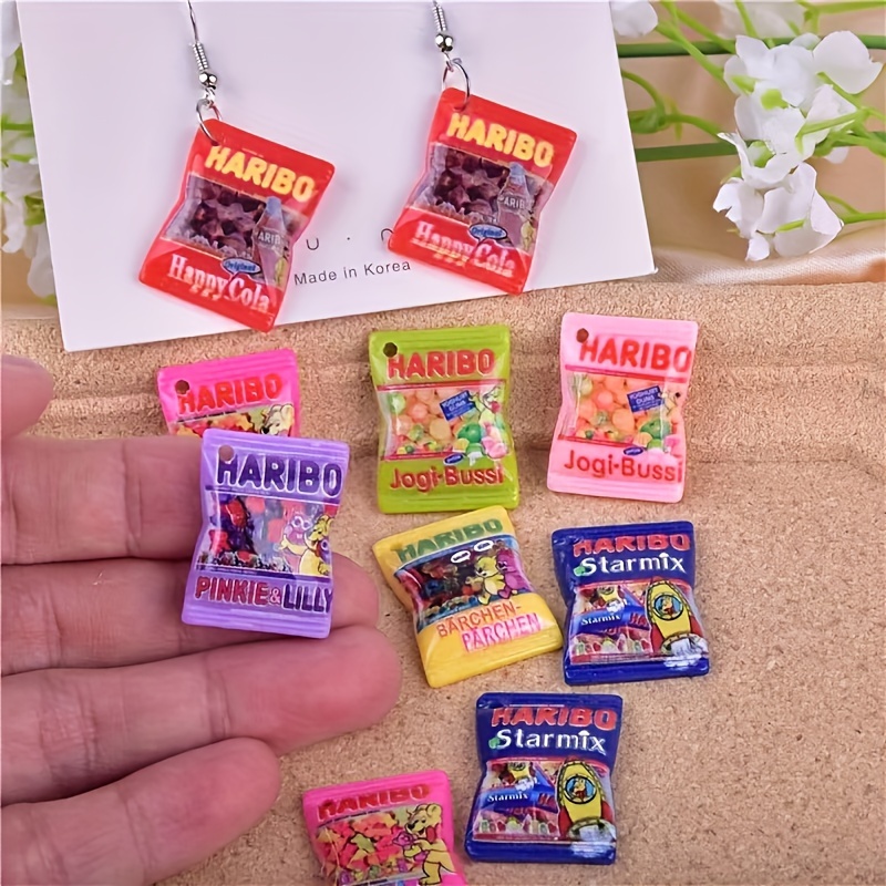 

15pcs Vibrant Candy Resin Charm Set - Diy Hair Clips & Phone Case Accessories, Snack Designs, Craft Kit For , Cute Accessories