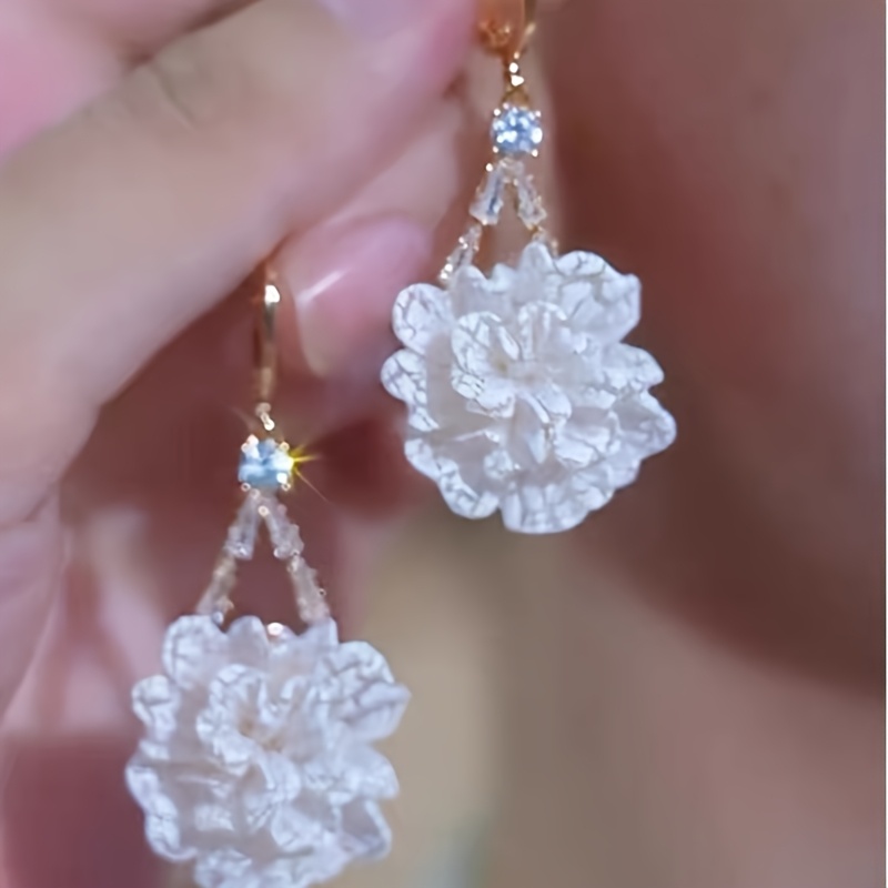 TEMU 1 Paire de Boucles d'Oreilles Fleurs Exquises et Douces Adaptées à Quotidienne des Femmes