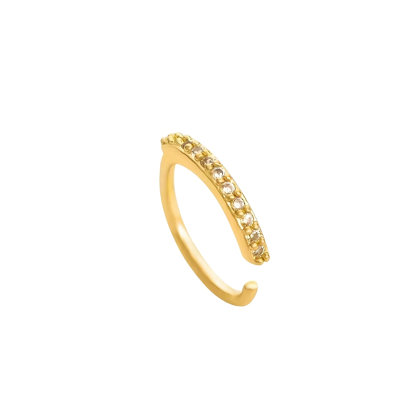 TEMU 1pc Women's Fashion Nose Ring, Pierced Zirconia-inlaid Nose Ring, Non-pierced Design Nose Ring, Punk Hip-hop Style Zirconia Nose Ring, Suitable