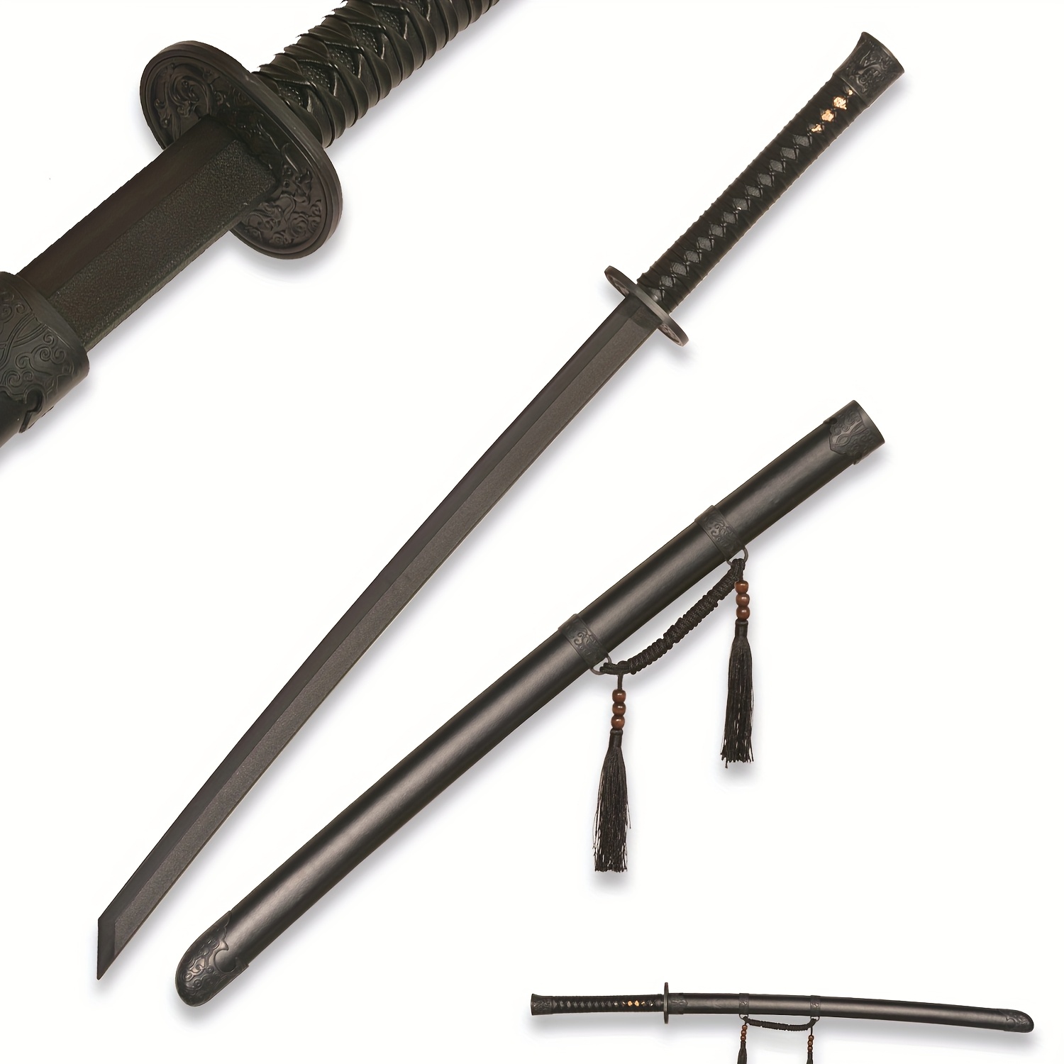 Épée Elfique Orcrist En Polypropylène – 91 Cm, 440 G – Pour Cosplay, Entraînement Et Cascades – Noir Incassable