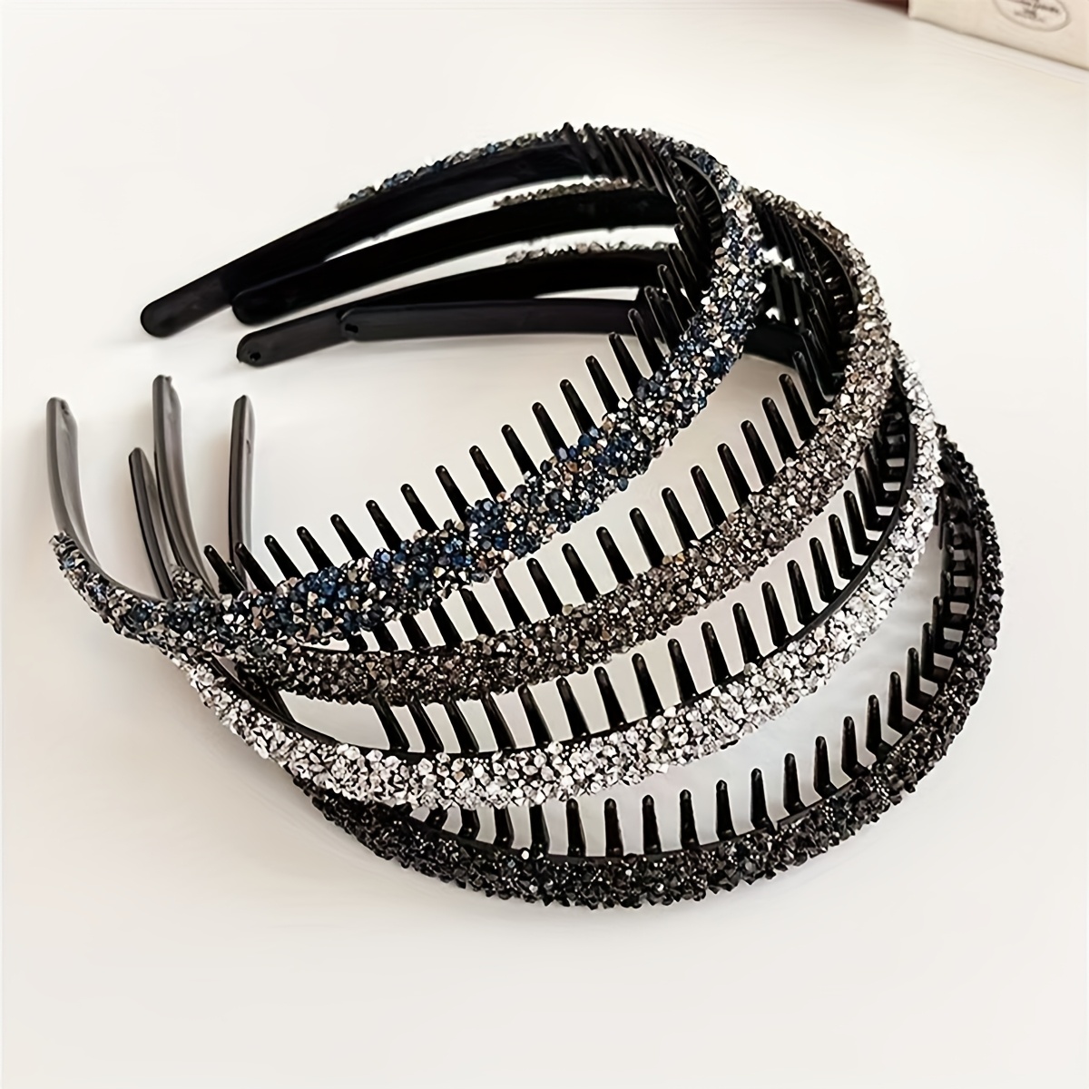 

4pcs Set Elegant Headbands For Women - Non-slip, Hair Accessories With Teeth Comb For Casual Attire