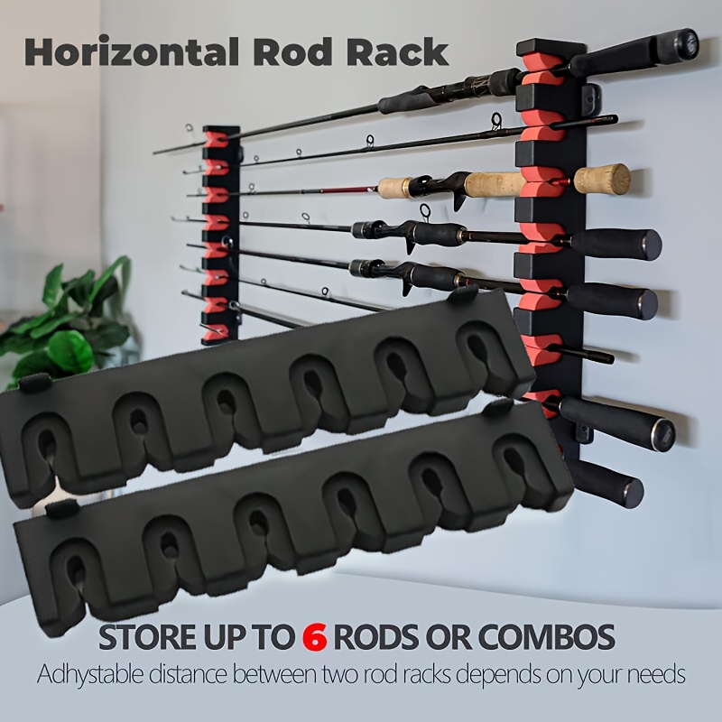 Vertical/horizontal Fishing Rod Holder Wall mounted Fishing - Temu Canada