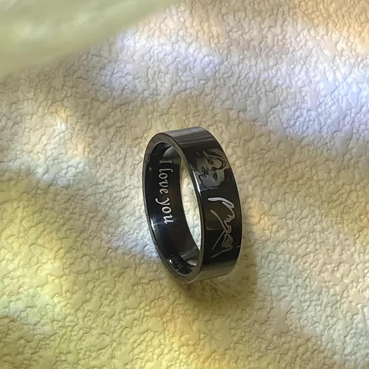 

Rings For Men, Customized With Picture, Engagement Party Wedding Jewelry Gifts