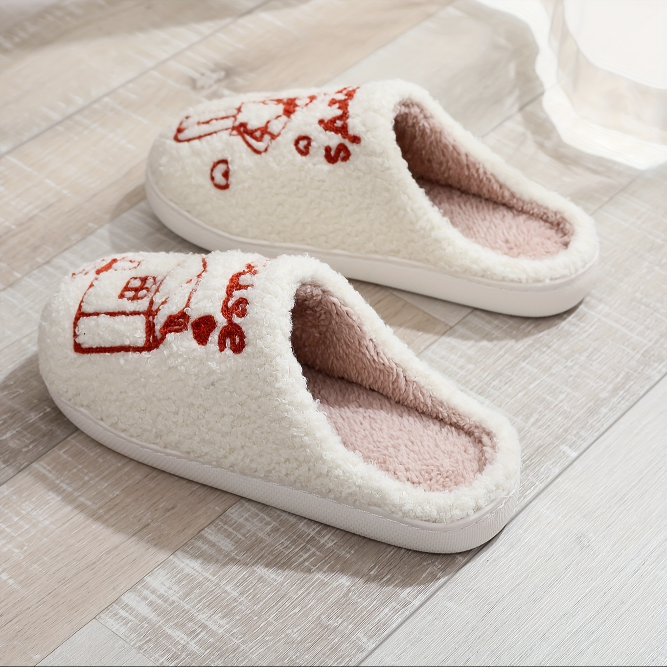 Embroidered best sale house slippers