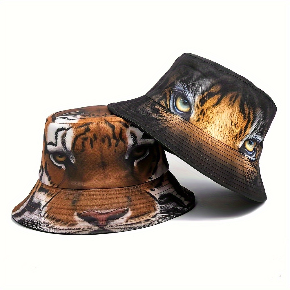 unisex 3d tiger print bucket hat double side hip hop outdoor Temu