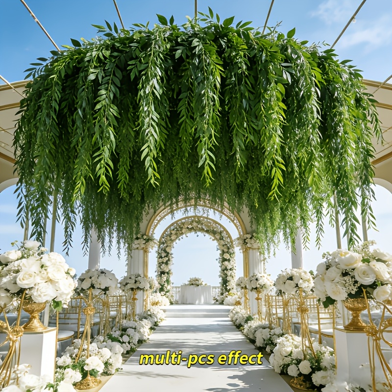 22pcs Set of Faux Wicker Green Plant Hanging Vines