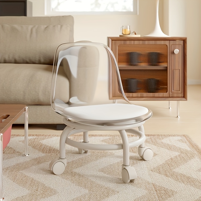 universal wheel small stool household low stool swivel stool round stool with backrest small chair movable shoe changing stool for entrance Product details 1