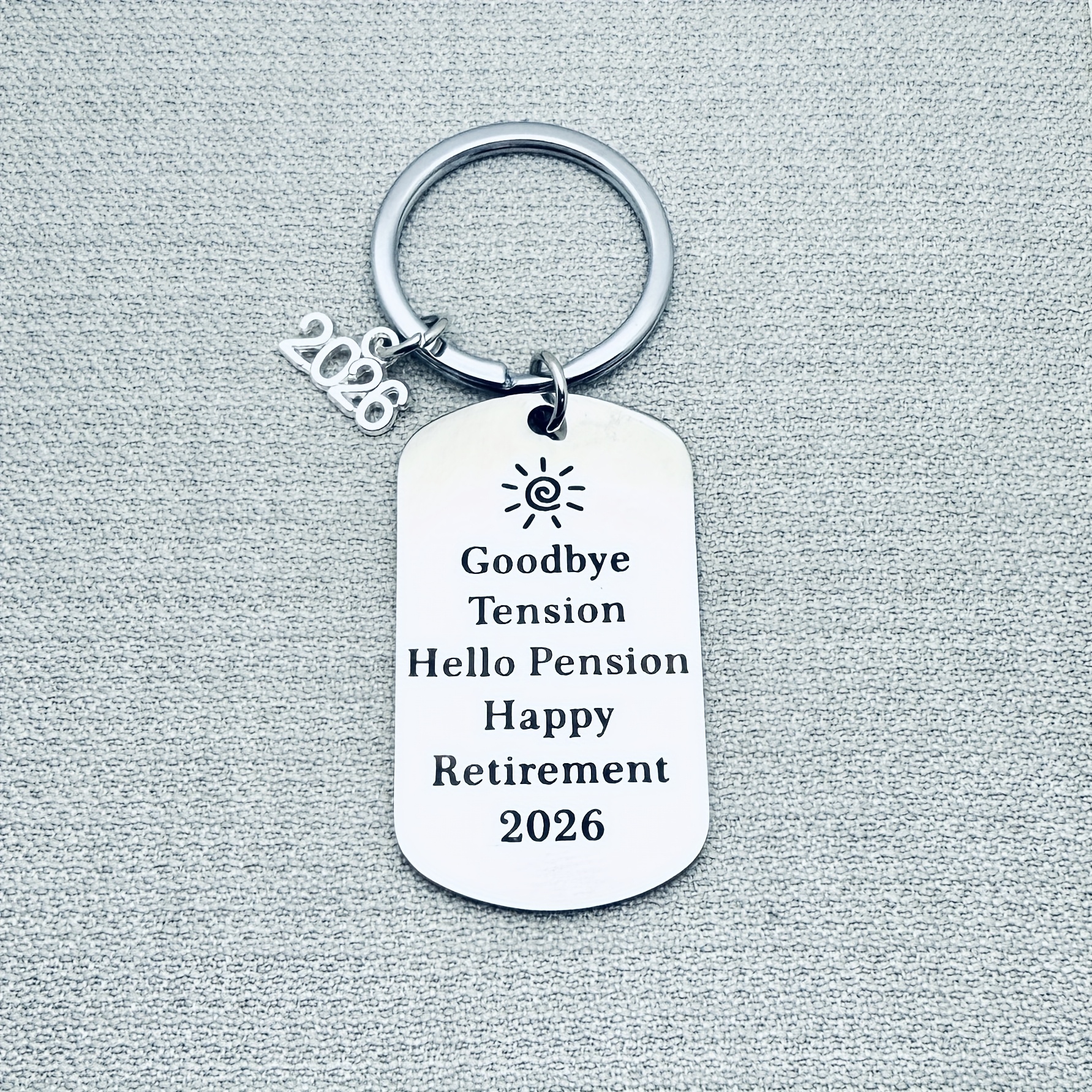 TEMU 1pc, An Interesting 2026 Retirement Gift Keychain Engraved With ", Hello Pension, Happy Retirement", A Perfect Retirement Souvenir For Retiring