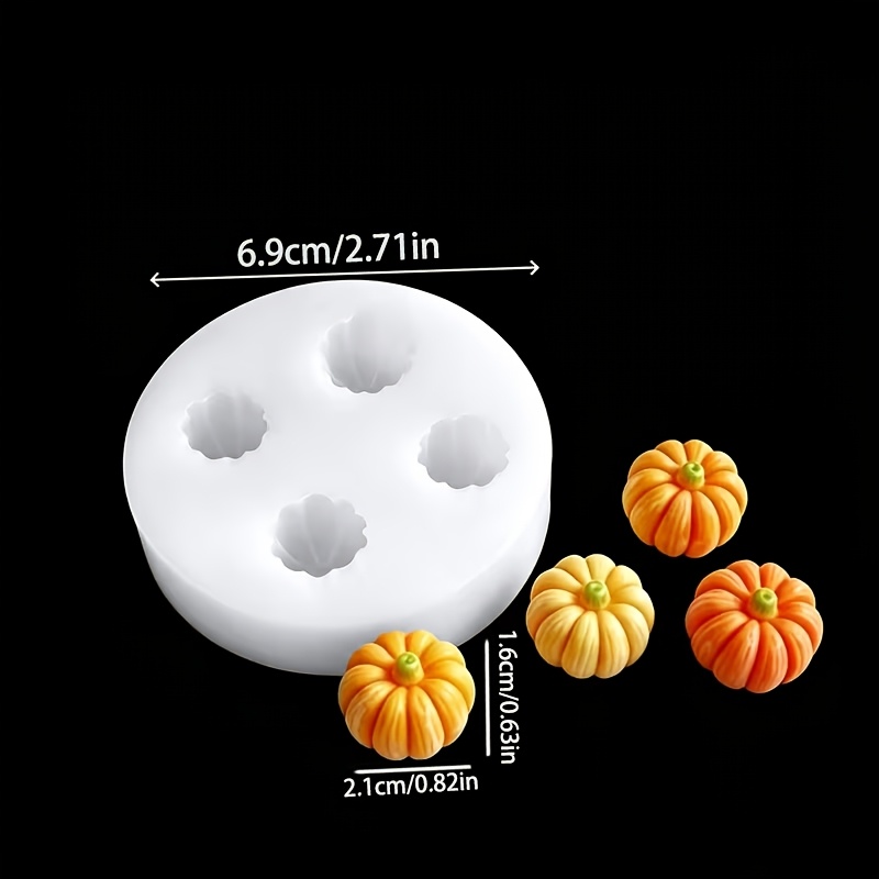TEMU 4-in-1 Mini Pumpkin Mold For Resin And Plaster Casting, Epoxy-compatible Silicone Mold For Candle Making, Handicrafts, Handmade Pumpkin