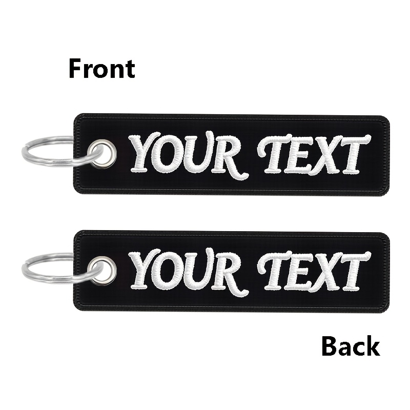 E-shop Personalisierter doppelseitig bestickter Schlüsselanhänger, DIY Exklusiver Text Schlüsselanhänger, 3.93In Motorrad Trendy Anhänger, Ins-Style
