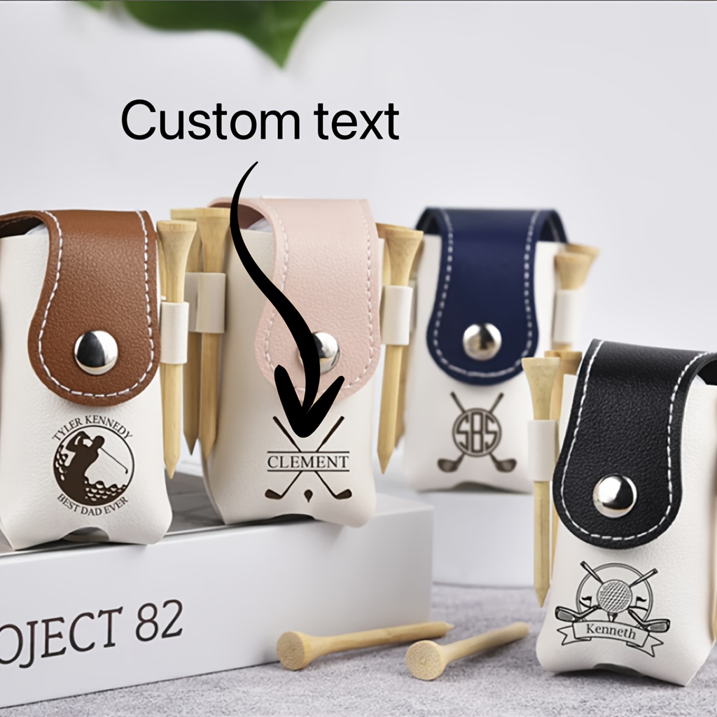 

[popular ] Customizable Golf Tee Holder - Waterproof Leather, Groomsmen & Party Favors, White With Keychain Included, Christmas Gifts, Golf Accessories