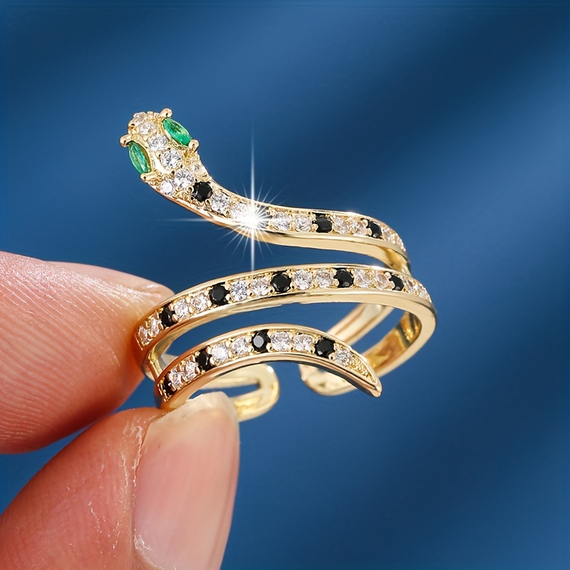 Women's Sexy Snake Open Ring with CZ Jewelry Accessory