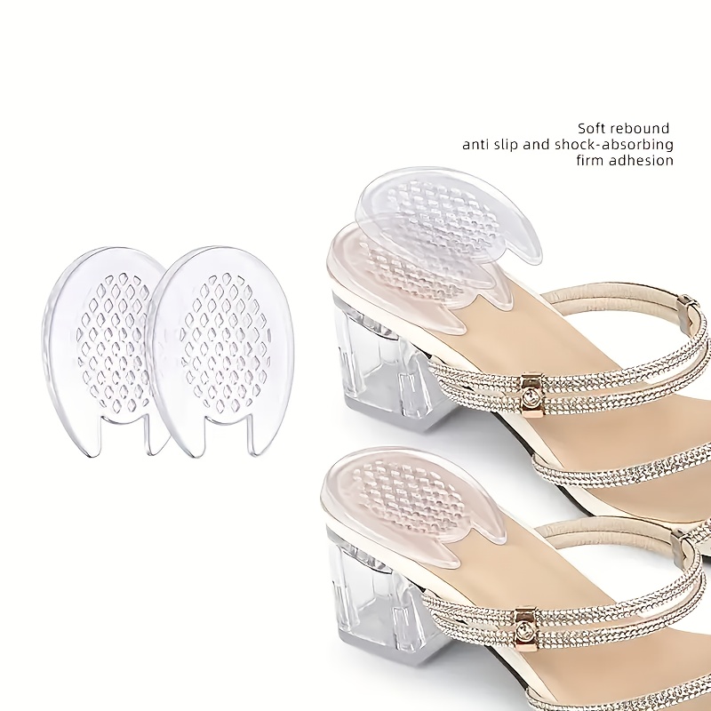 Image of 1 Pair Gel Shock Absorbing Heel Pads, Massage Cushioning Soft Breathable Self-adhesive Non-slip Heel Spur Pads For Comfortable Walking And Formal Activities