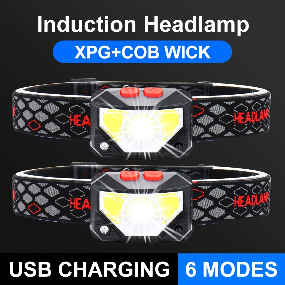  Smiling Shark LED Headlamp, 230°Wide Angle 3*Multi-Color Light  Strips 2 Packs Head Lamp Rechargeable with Motion Sensor Waterproof  Headlight for Camping Hiking Outdoor, Head-Lamp-LED-Hat-Light : Tools &  Home Improvement