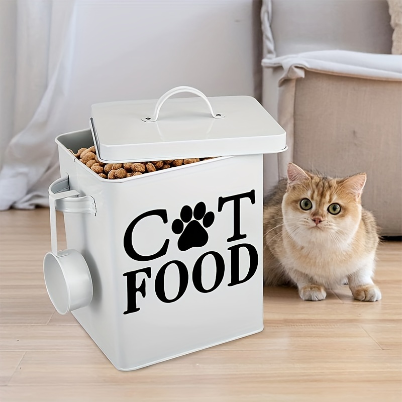 

Waterproof Pvc Cat Food Storage Bin Decal - Removable, Self-adhesive Wall Sticker For Home Decor