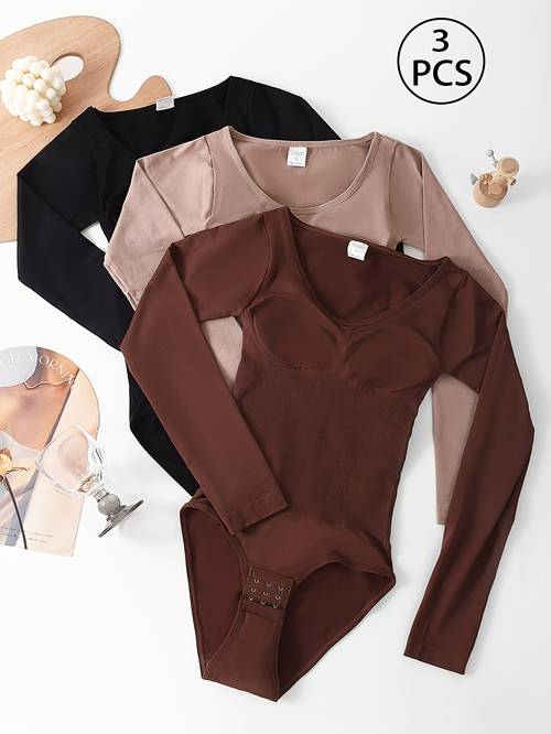 3pcs shapewear bodysuit soft and close fitting breathable high waist design enhance invisible underwear suitable for daily wear and special occasions female body shaping