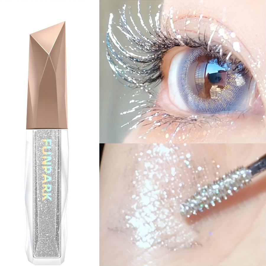 

Silvery Glitter Diamond Shiny Mascara, Waterproof And Smudge Proof, Curling And Eyelashes Lengthening Makeup Tool