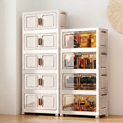 item picture stackable and collapsible plastic storage box with a lid featuring wheels for ideal for organizing closets in living rooms kitchens offices and dorms