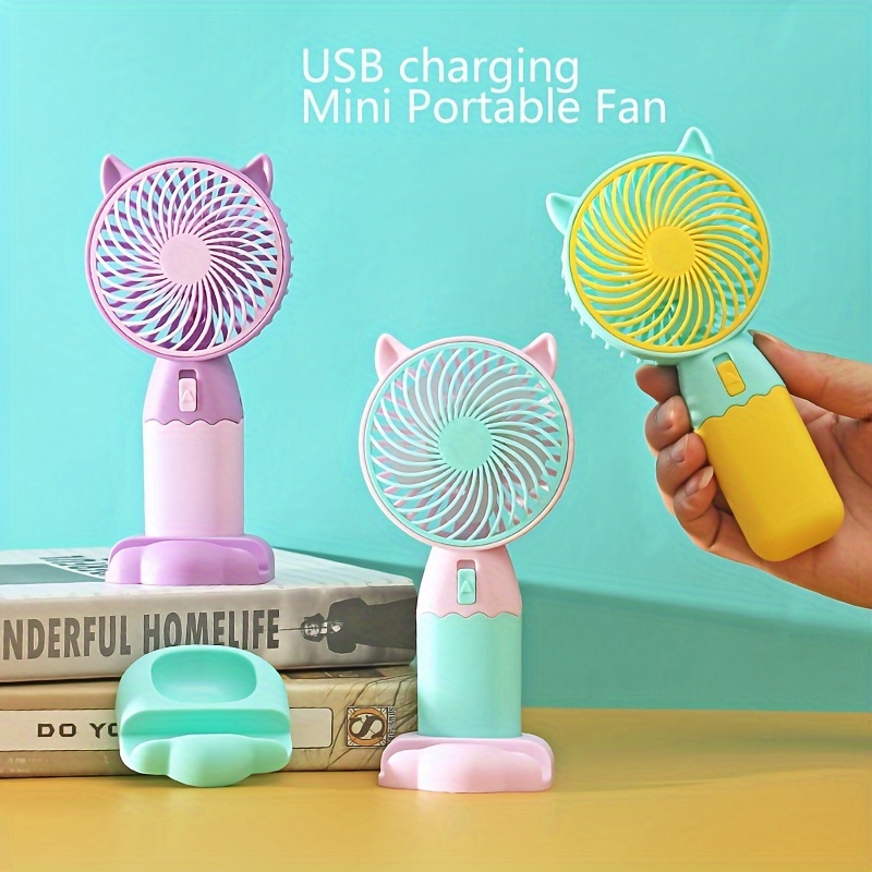 

Portable Usb Rechargeable Mini Fan - Handheld, Wearable Design For Men & Women - Ideal For Office, Outdoor, Travel & Camping