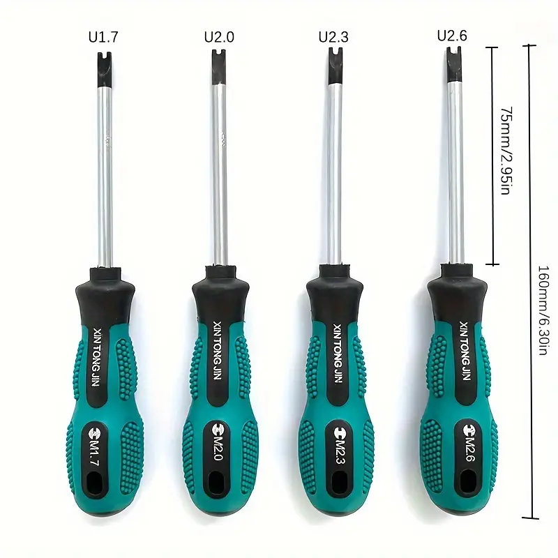 12pcs specialty screwdriver set u shaped y shaped tips for electronics appliances durable with textured grip handles in clear case Product details 4