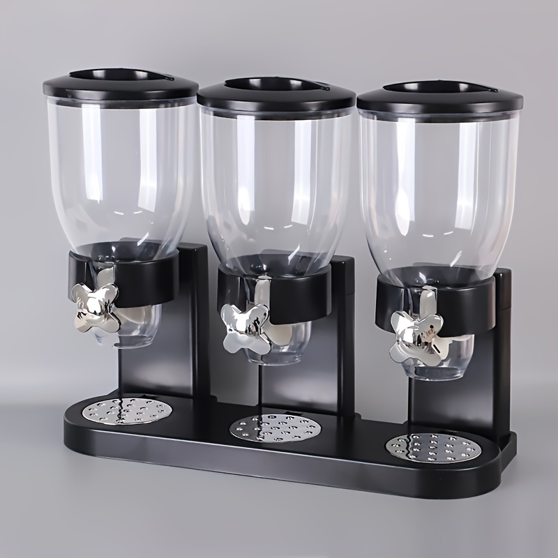TEMU 1pc 3bucket Cereal Machine, Family Breakfast Cereal, Cereal Dispenser Storage Rice Bucket, Oatmeal Storage Tank, Snack Storage Tank, Household