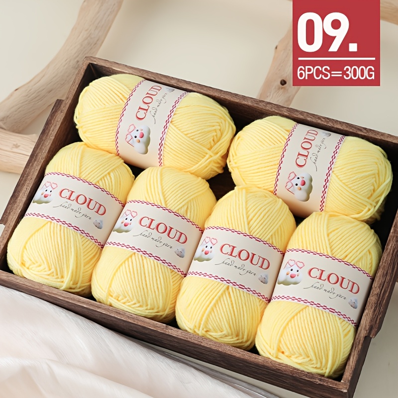 TEMU 6- Of Cloud Yarn, Fluffy Thread, Color, Skin-friendly And Soft, Easier For Beginners To Knit, Knitting Scarves, Blankets, Crochet Cushions,