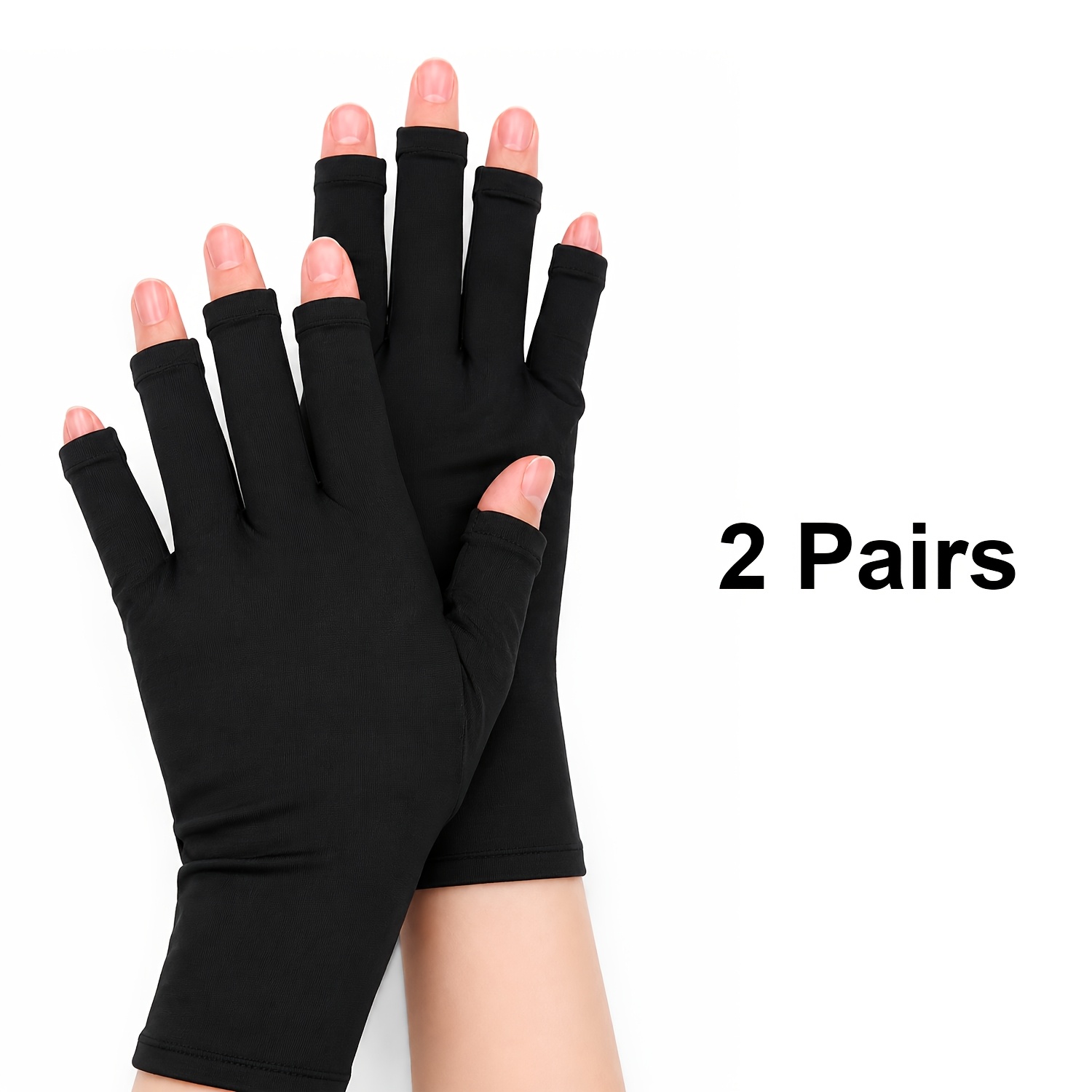TEMU Twoing Fingerless Gloves Compatible For Gel With /led Nail Lamp & Dryer, Reusable Suitable For Salon & Home Use, Fits Most Nail Care Accessories
