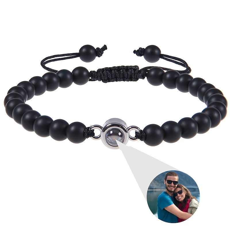 TEMU Bracelet personnalisé avec photo à , bracelets de projection personnalisés avec photos, bracelet photo personnalisé, cadeaux d'anniversaire pour