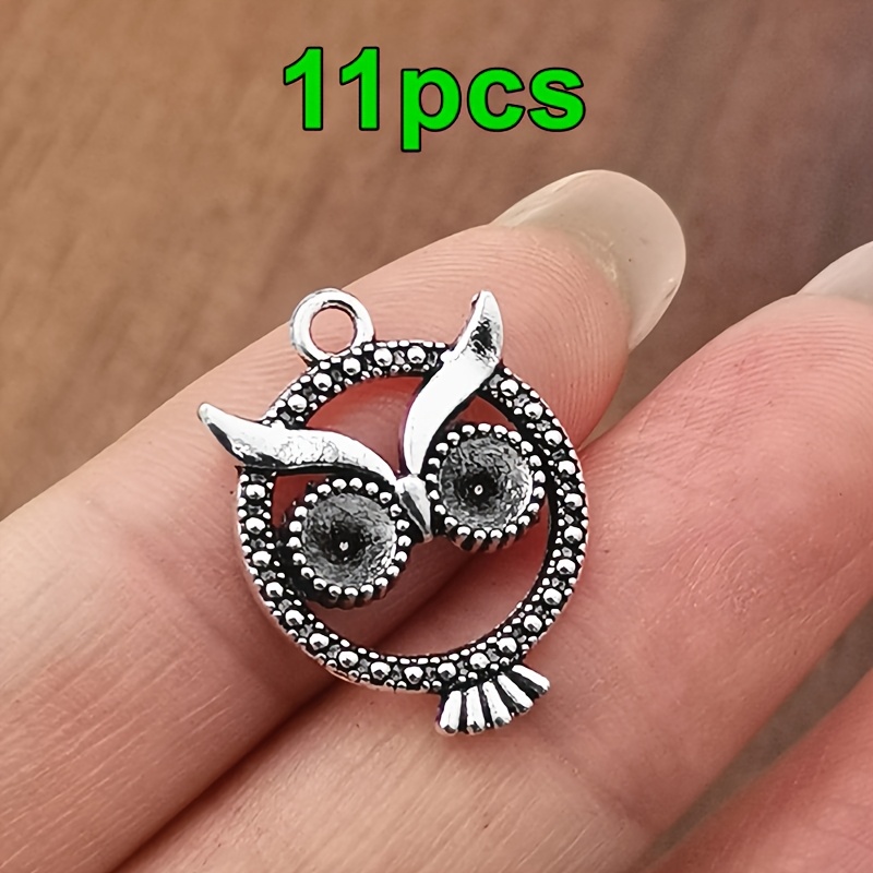 TEMU 11pcs Owl Pendant, Women's Fashion Pendant Charm, Handmade Necklace, Earrings, Bracelet, Anklet, Bohemian Style, Jewelry Making Charms Pendants,