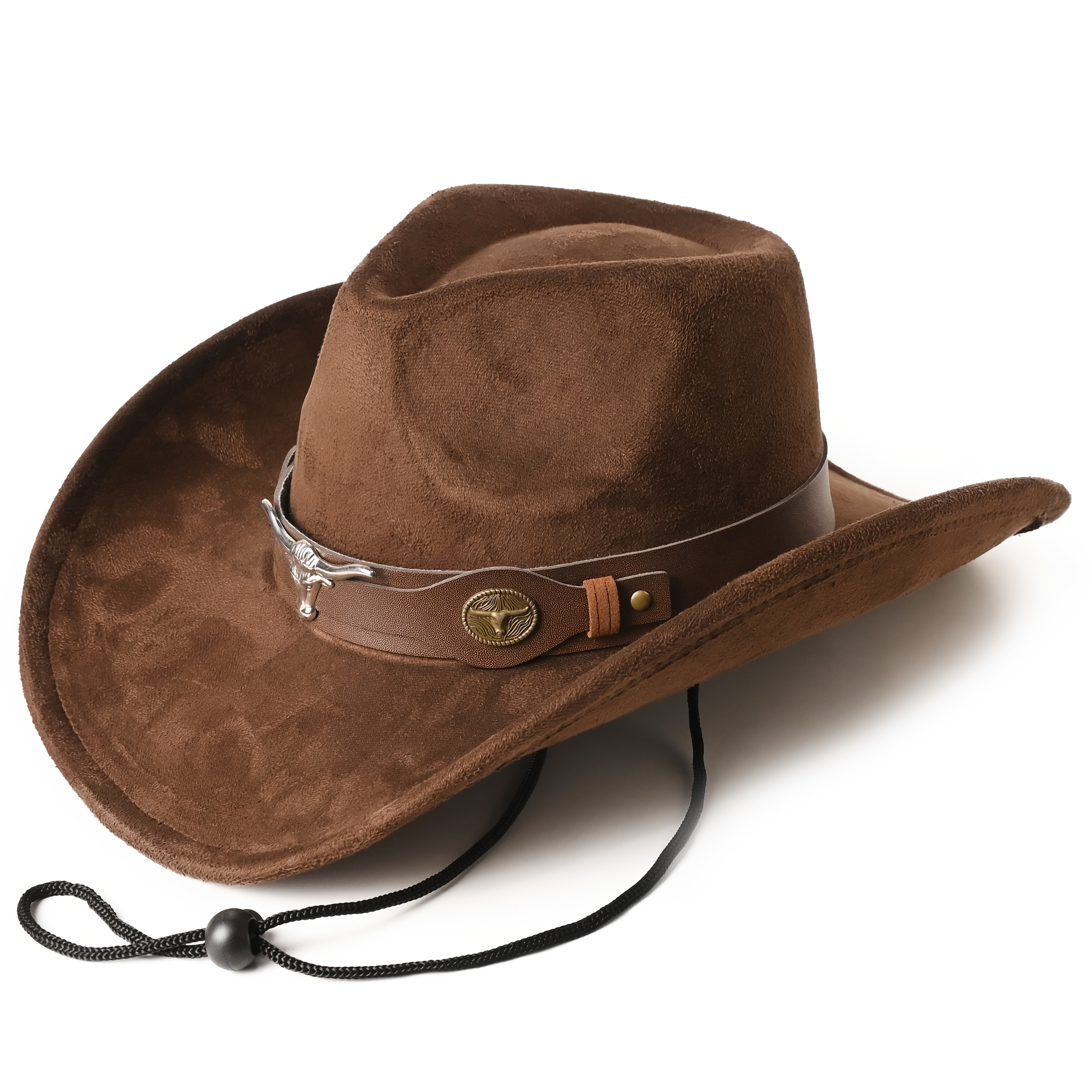 Chapeau de Cowboy Vintage en cuir Western pour hommes, chapeau de Cowboy en pail