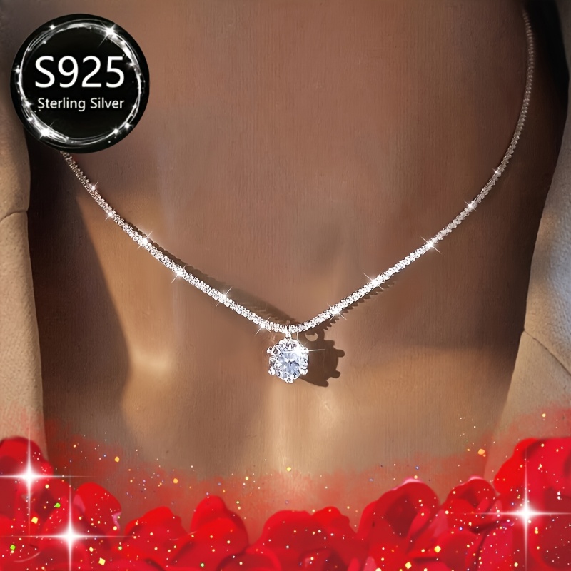 3pcs 925 Sterling Silver Cross Necklace & Sparkling Bracelet Set
