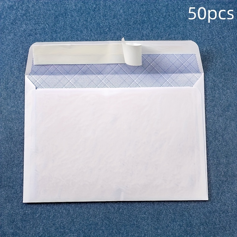 Safe Envelope With Peeling And Sealing, Set Of 50, White