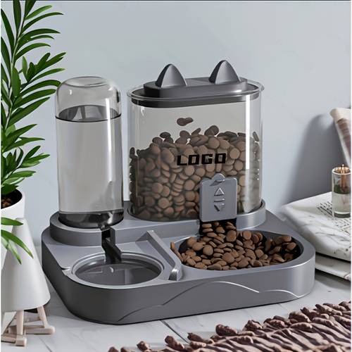 2 in 1 large capacity automatic cat feeder and water dispenser dry and wet food non slip wide base durable plastic material suitable for cats and small dogs compatible with dry and wet food practical pet gift
