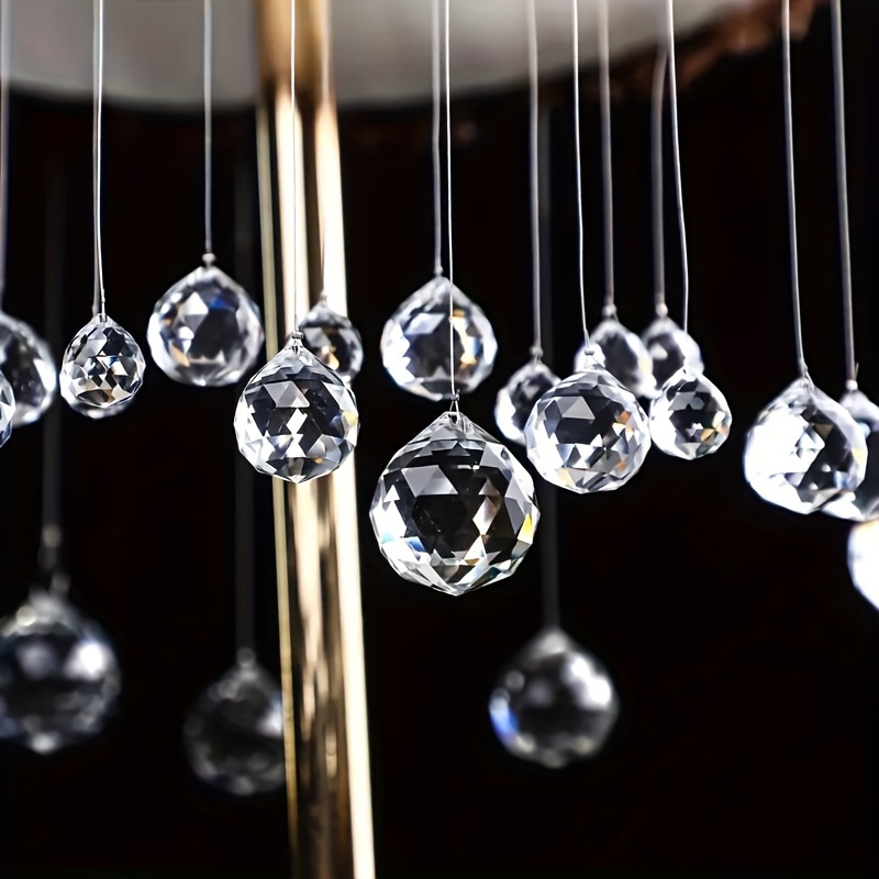 

40pcs Glass Crystal Hanging Ornaments 8x10mm - Elegant Chandelier Drops For Wedding Decor, Sun For Balcony, Kitchen, And Garden Decoration Without Electricity Use