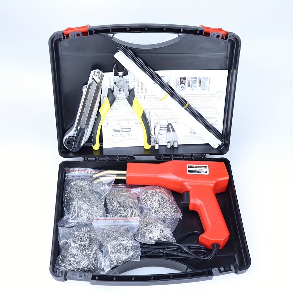   220w plastic welder 3 in 1 plastic welding kit plastic repair welder kit 1200pcs hot stapler soldering gun with 20pcs plastic welding rods car bumper repair kit for most plastic repair