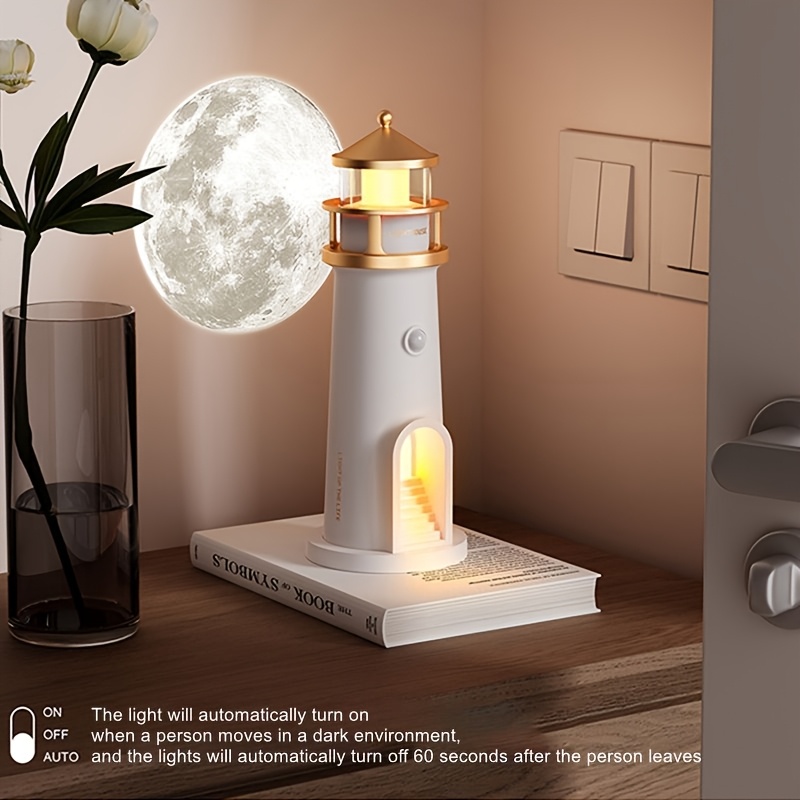 rechargeable led night lamp with motion sensor moonlight projection and creative   for bedroom living room study battery operated 1200mah lithium battery desktop decor details 2