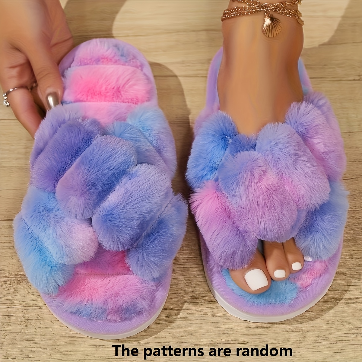 TEMU Men's And Women's Comfortable Slippers | Comfortable And Warm, Home And Outdoor Dual Use, Wearable , Autumn And Winter, Solid Color Fleece