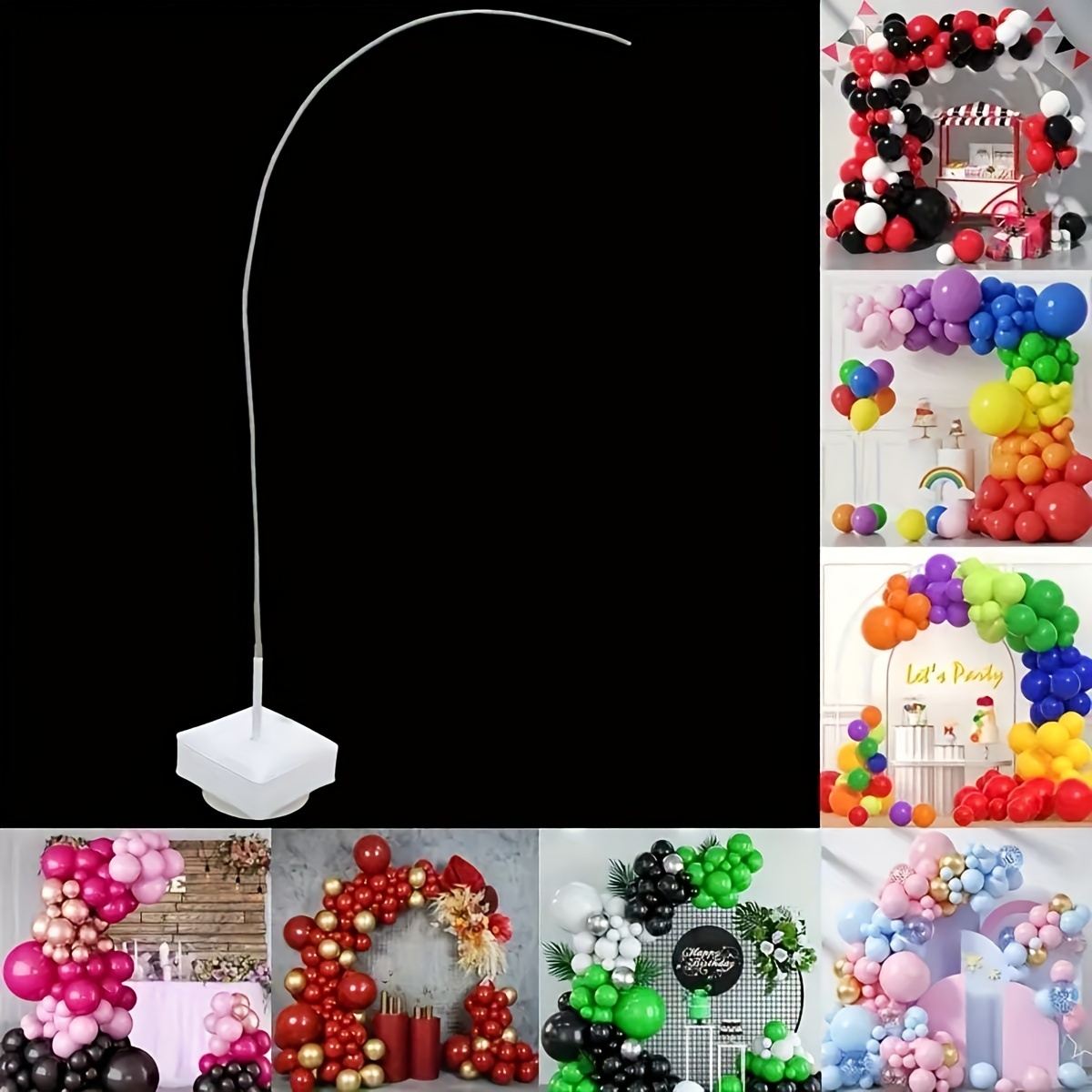 E-shop Ballonbogen-Set 2,5 Meter/8,2 Fuß, freie Biegung und Deformation, Ballonsäulenhalterung, unregelmäßiger, unabhängiger, vertikaler Ballonbogen,